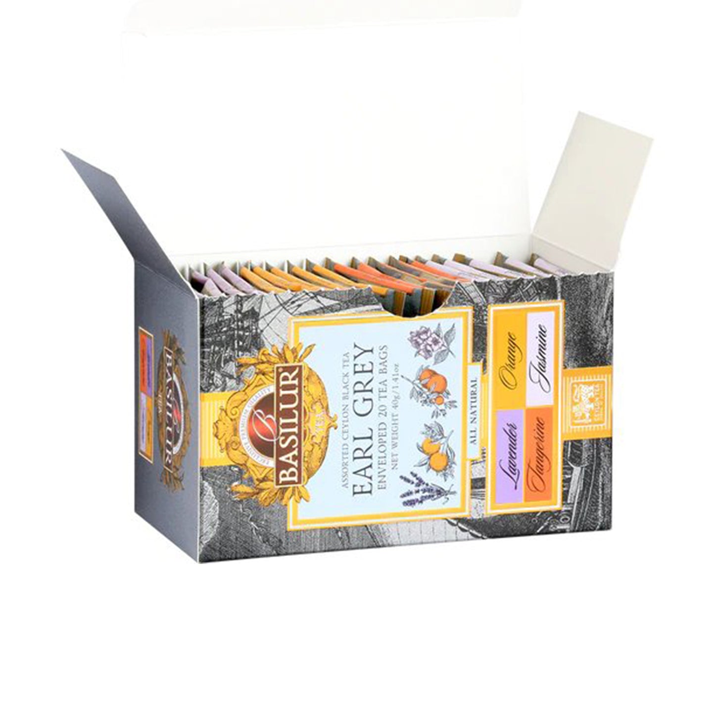 Colección Basilur Earl Grey (40 g), 20 bolsitas de té