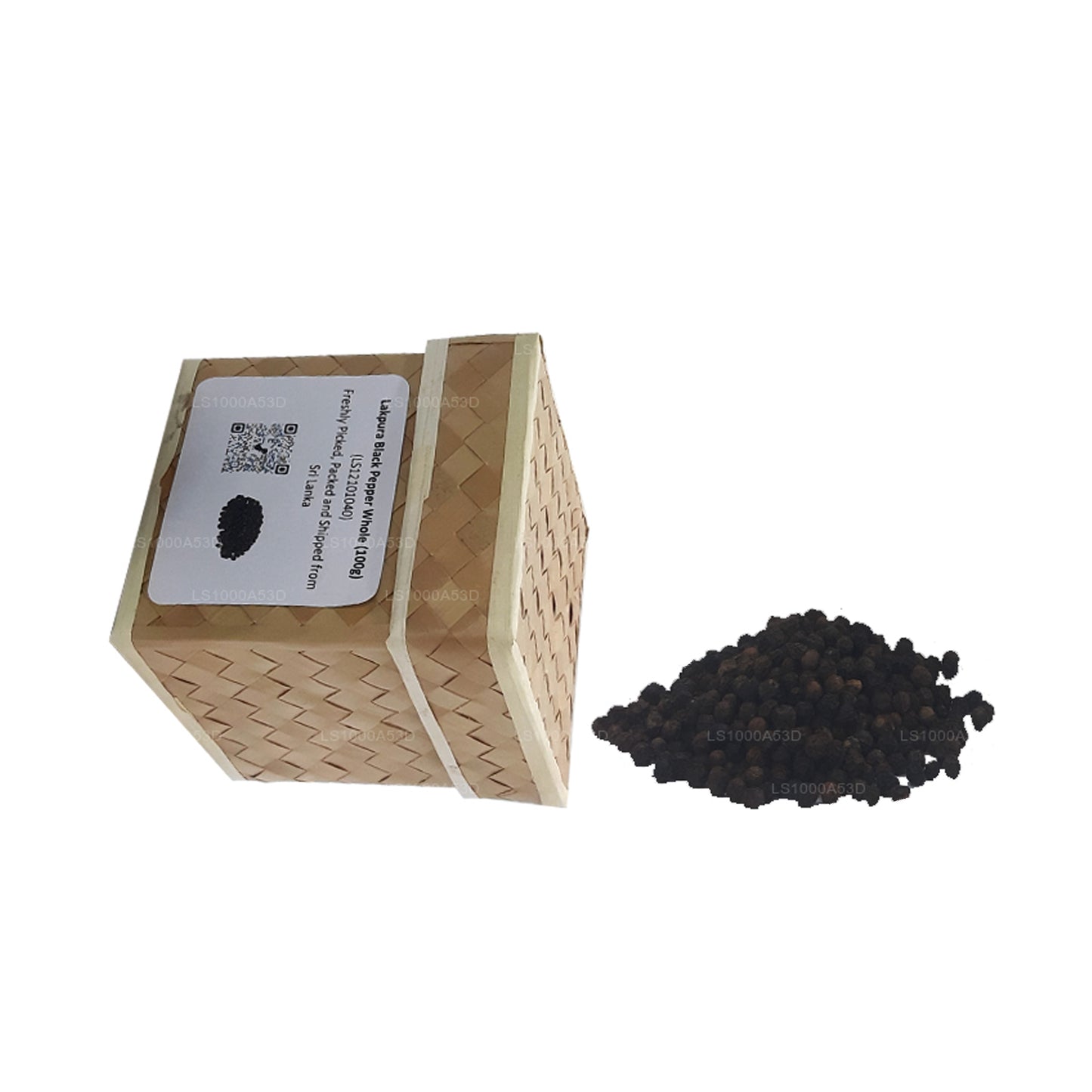Caja de pimienta negra Lakpura entera (100 g)