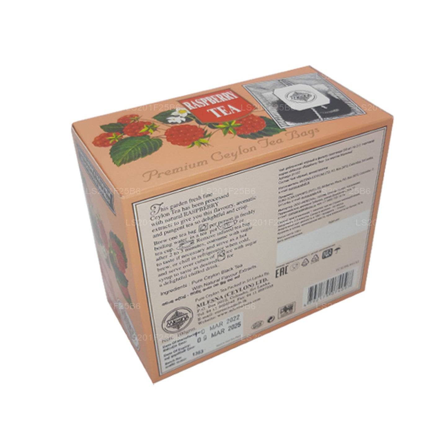 Té de frambuesa Melsna (100 g) 50 bolsitas de té