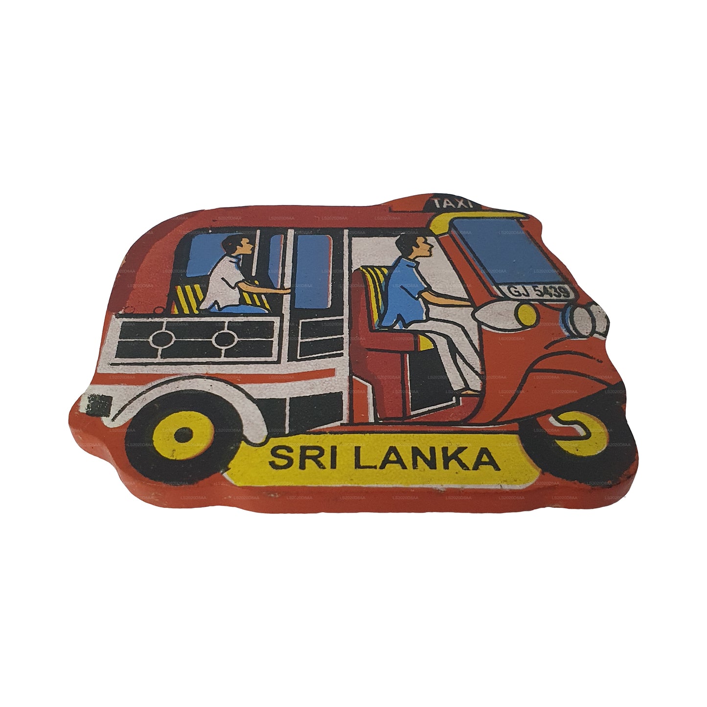 Imán para nevera Tuk Tuk rojo de Sri Lanka