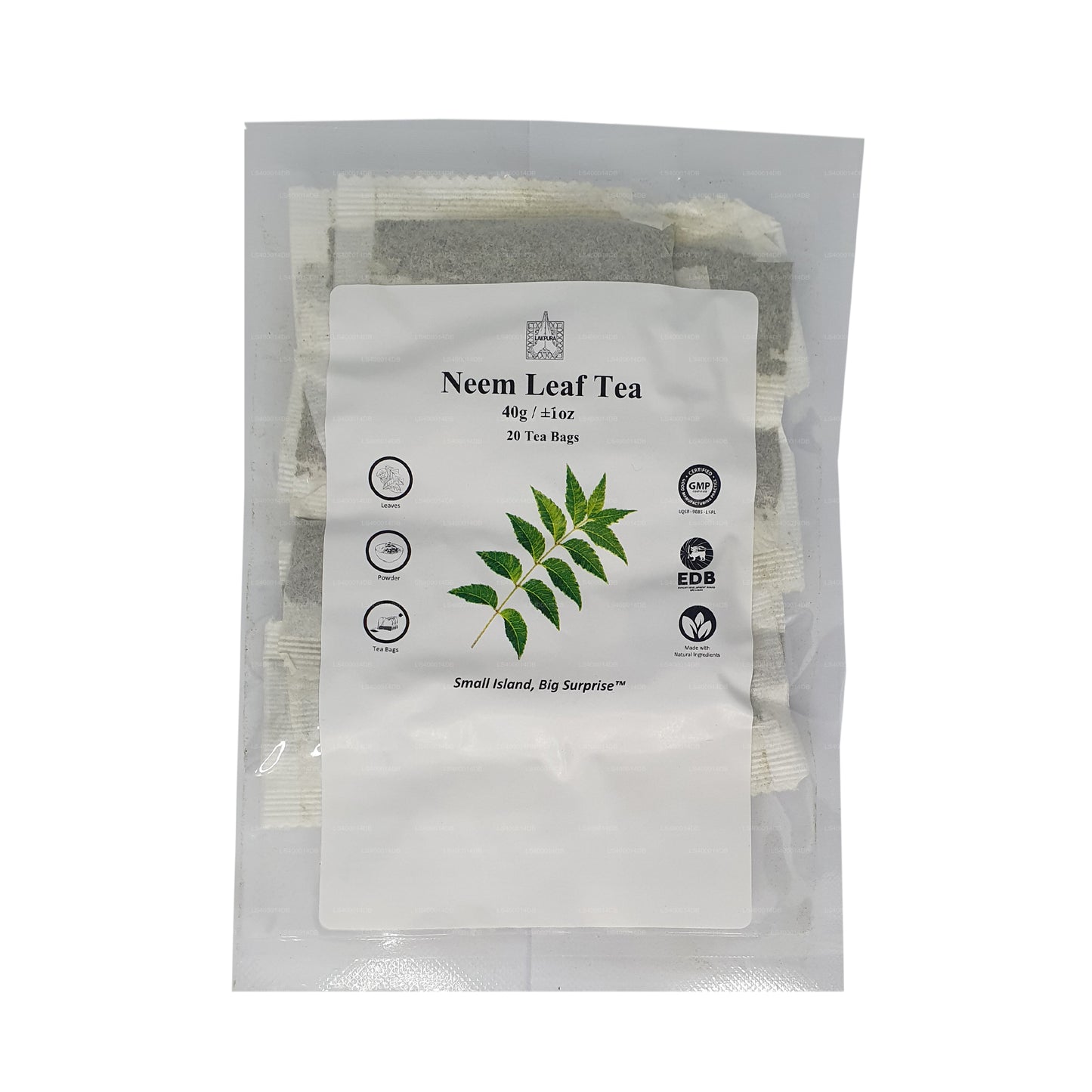 Té de hojas de neem Lakpura (40 g) 20 bolsitas de té