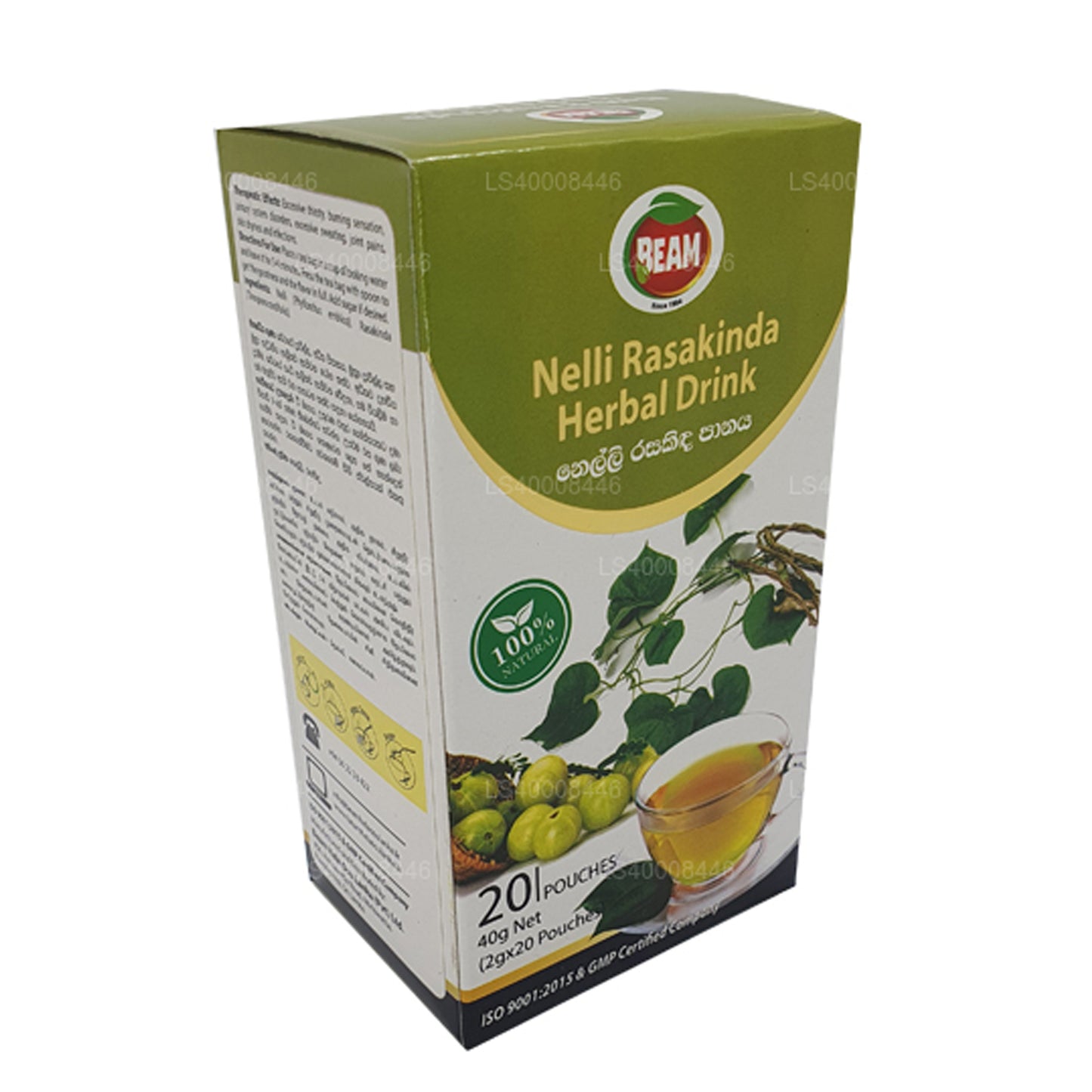 Bebida a base de hierbas Beam Nelli Rasakinda (40 g), 20 bolsitas de té