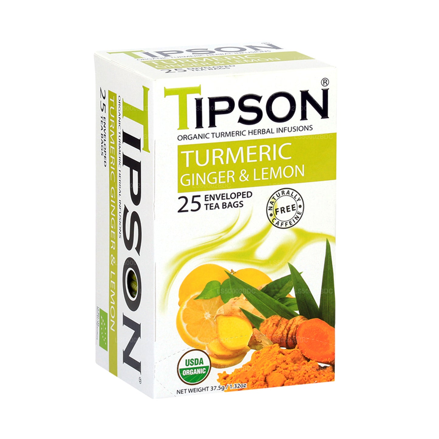Tipson Tea, cúrcuma orgánica, jengibre y limón (37,5 g)