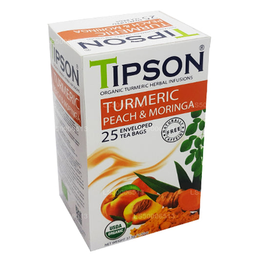 Tipson Tea, cúrcuma, melocotón y moringa orgánicos (37,5 g