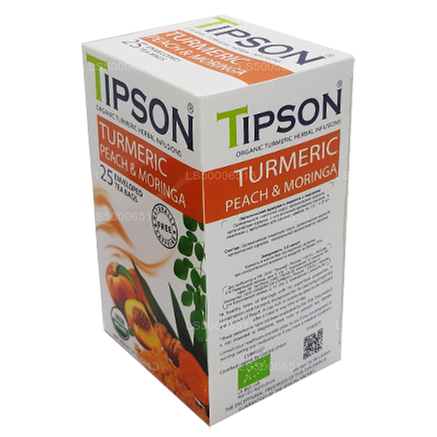 Tipson Tea, cúrcuma, melocotón y moringa orgánicos (37,5 g