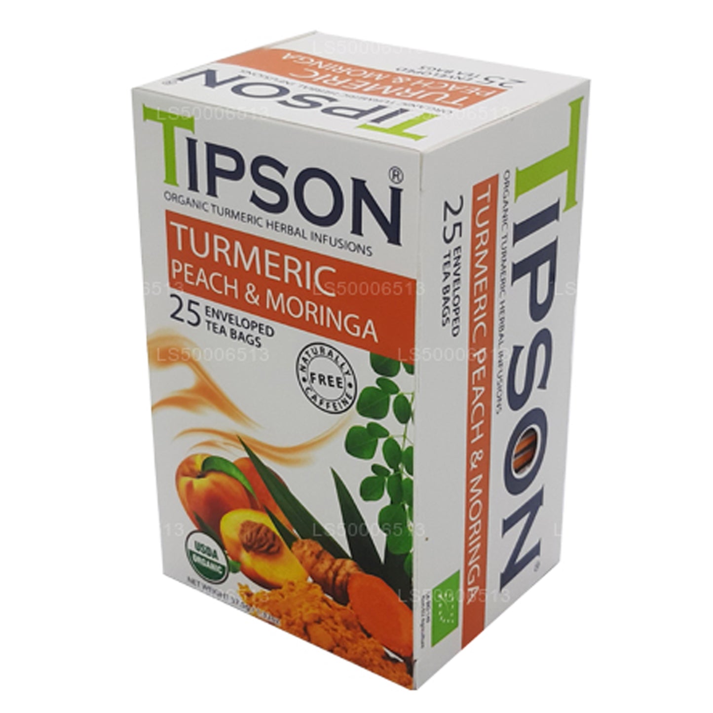 Tipson Tea, cúrcuma, melocotón y moringa orgánicos (37,5 g