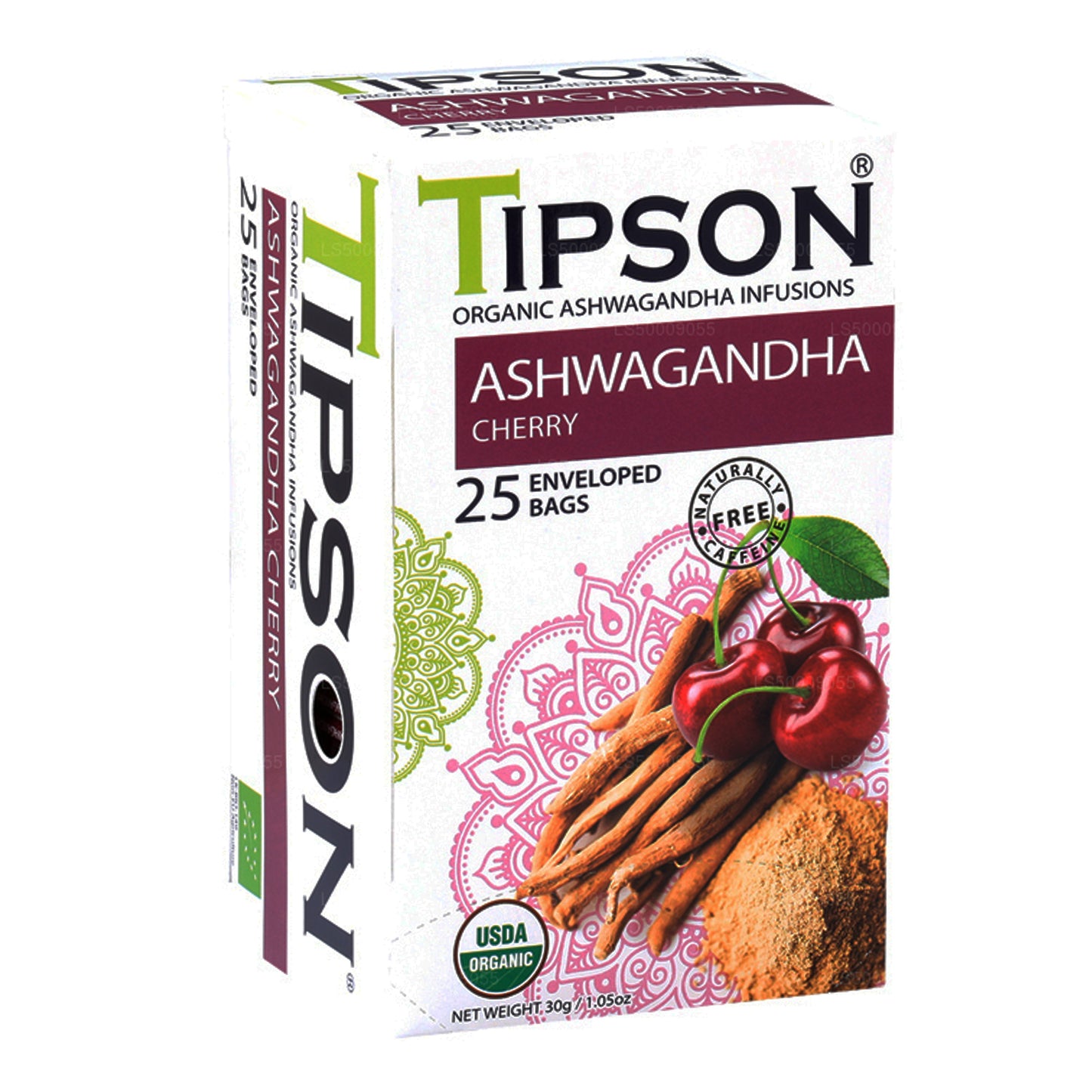 Ashwagandha orgánico Tipson Tea con cereza (30 g)