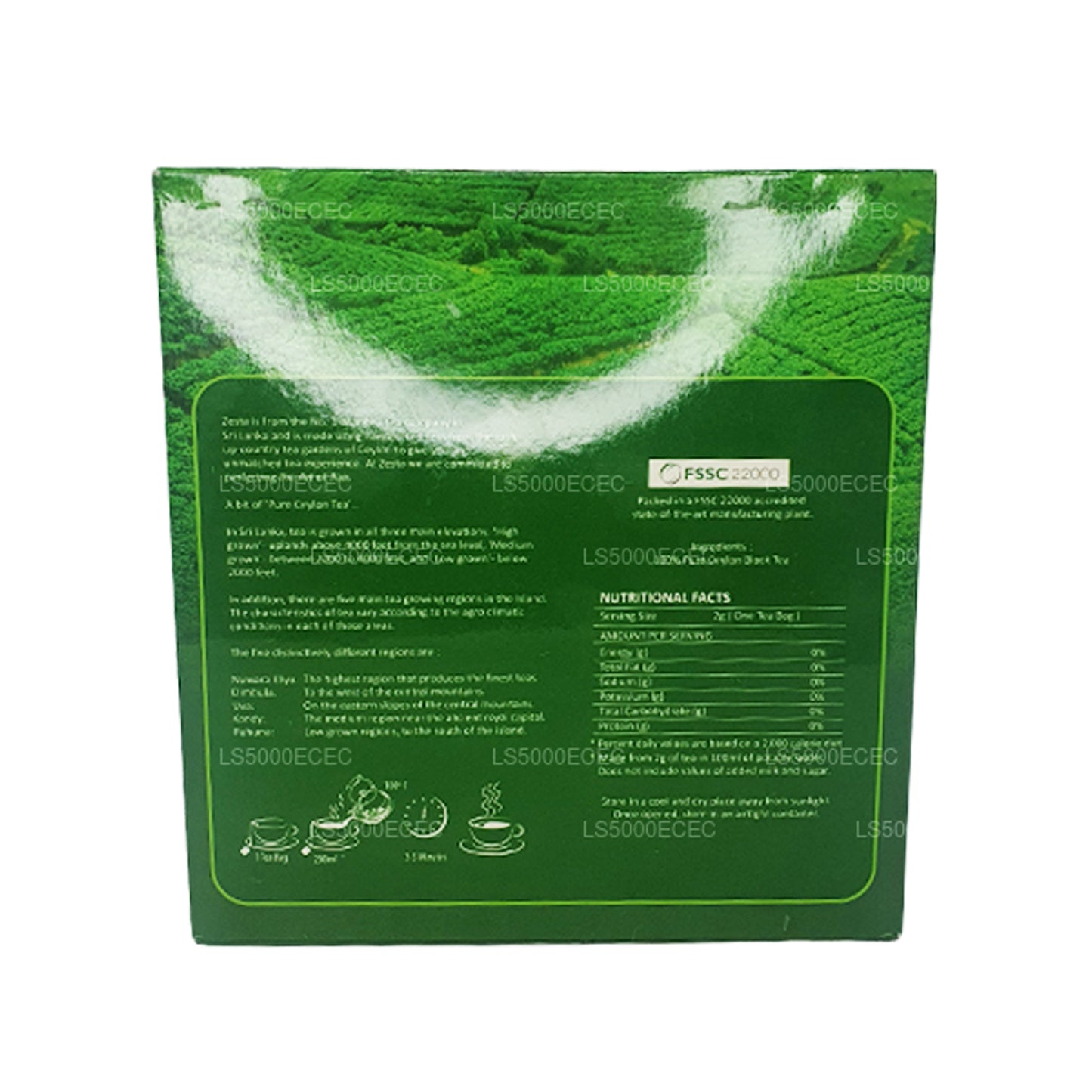 Té de Ceilán Zesta Real (200 g) 100 bolsitas de té