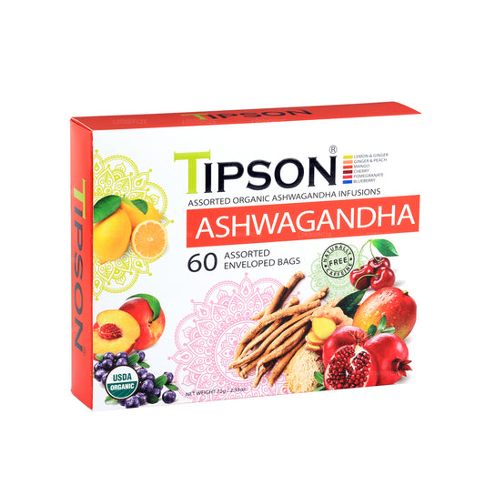 Surtido de ashwagandha orgánica Tipson Tea (72 g)