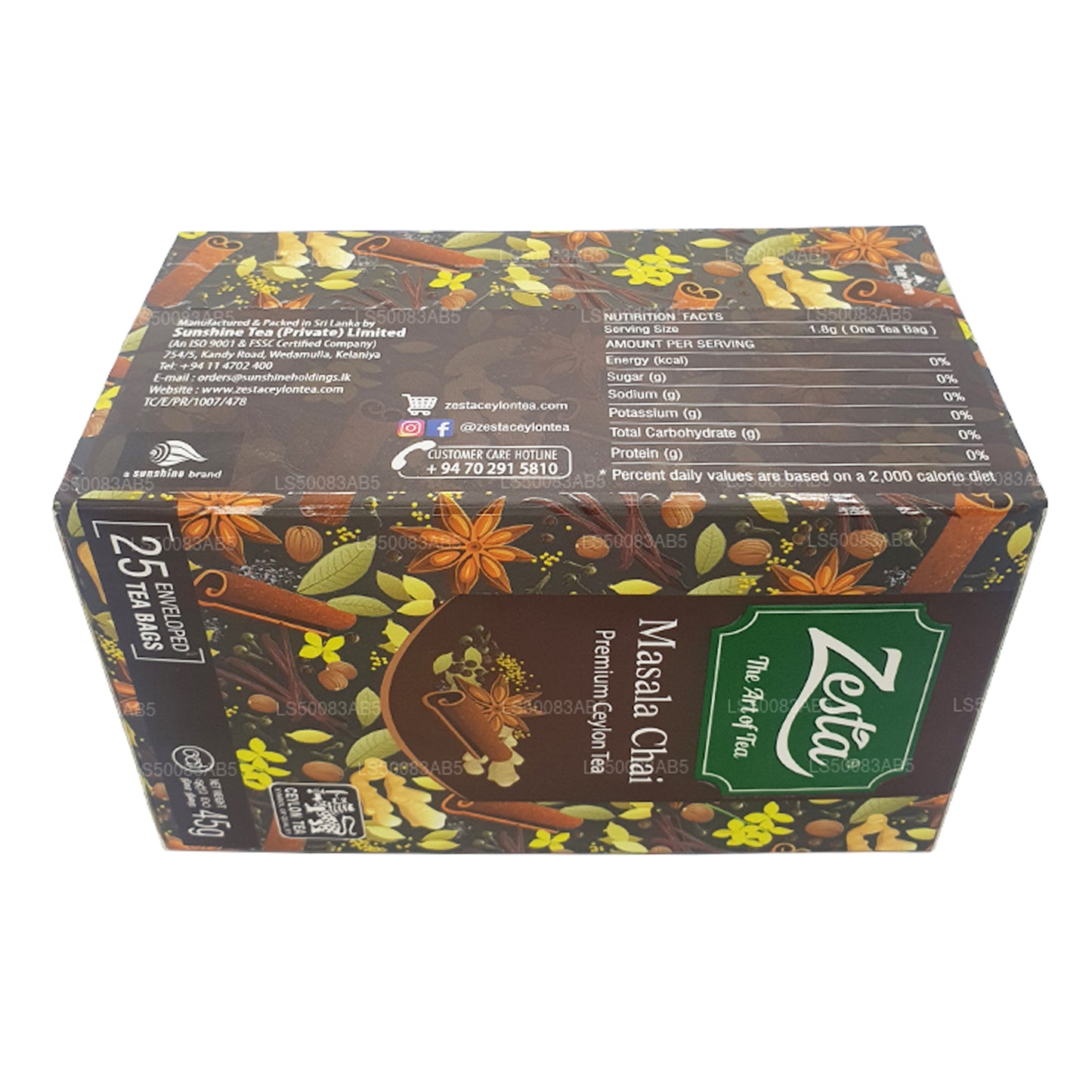 Zesta Masala Chai (45 g) 25 bolsitas de té