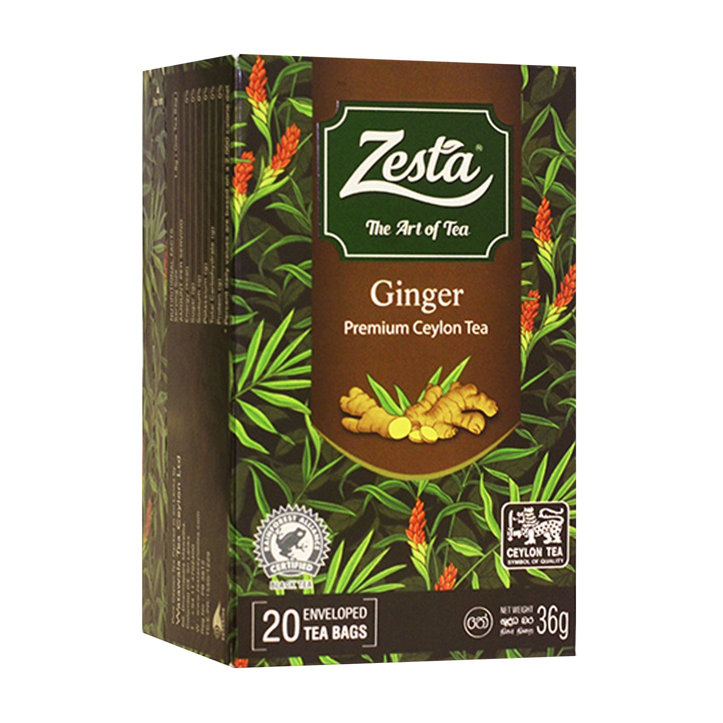 Té de Ceilán Zesta Ginger Premium (36 g) 20 bolsitas de té