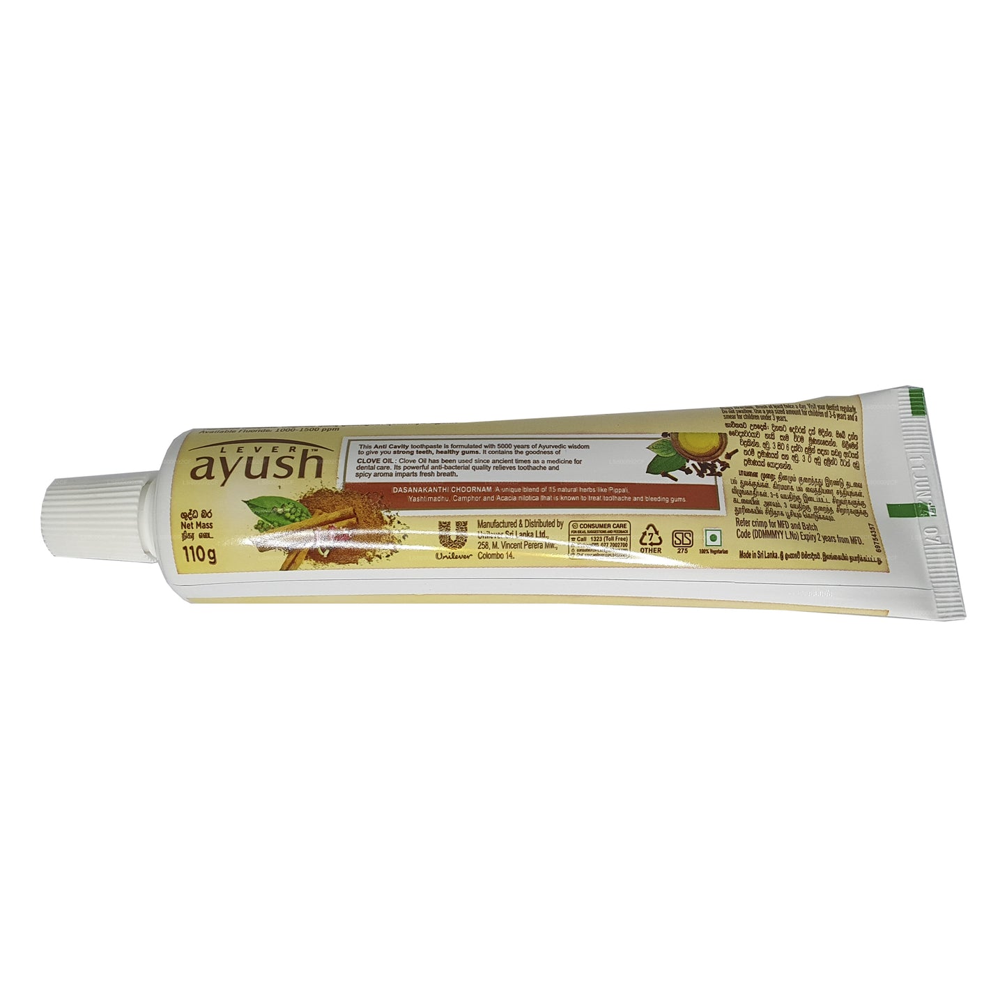 Pasta de dientes con aceite de clavo anti caries Ayush