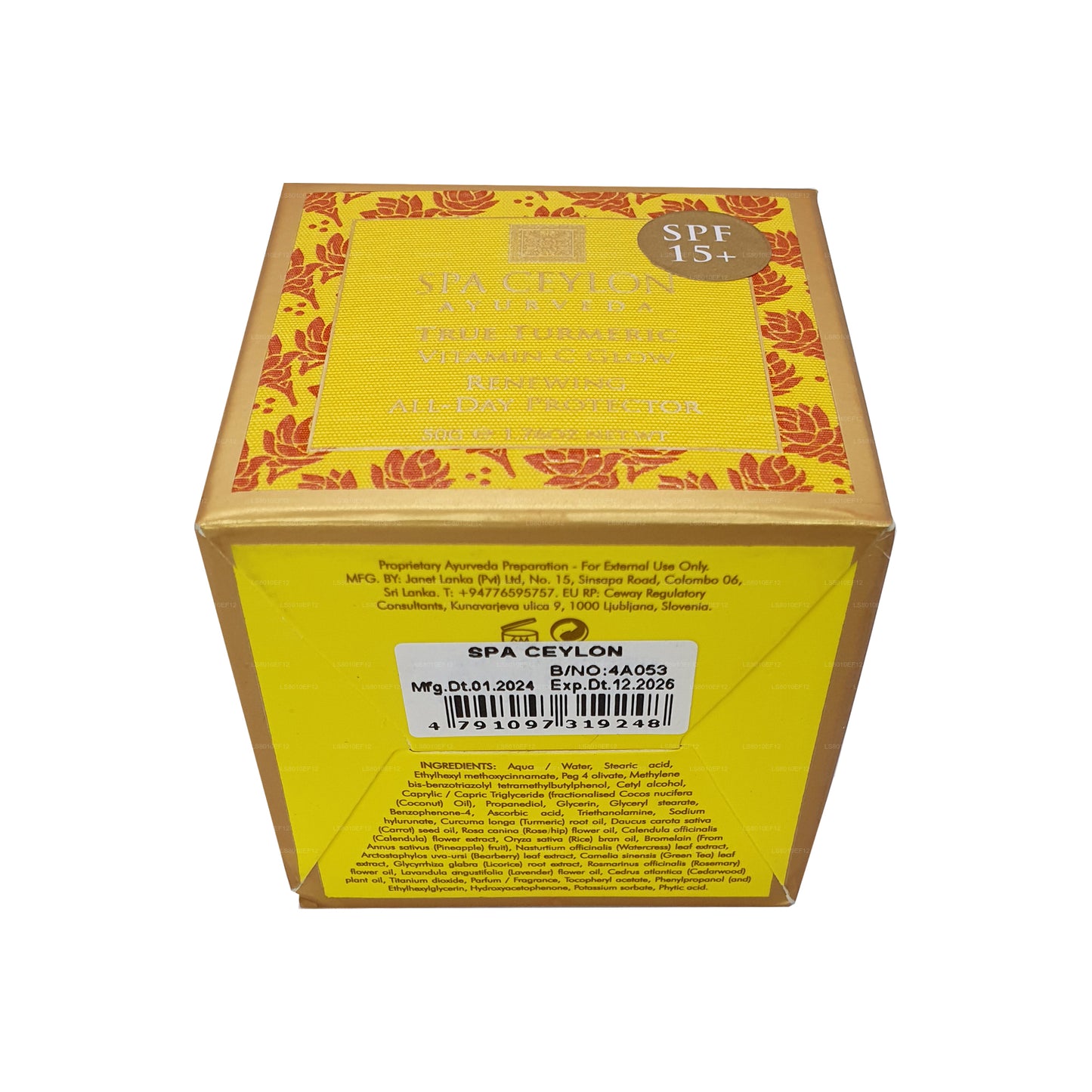 Protector spa Ceylon True Turmeric con vitamina C que brilla durante todo el día (100 g)