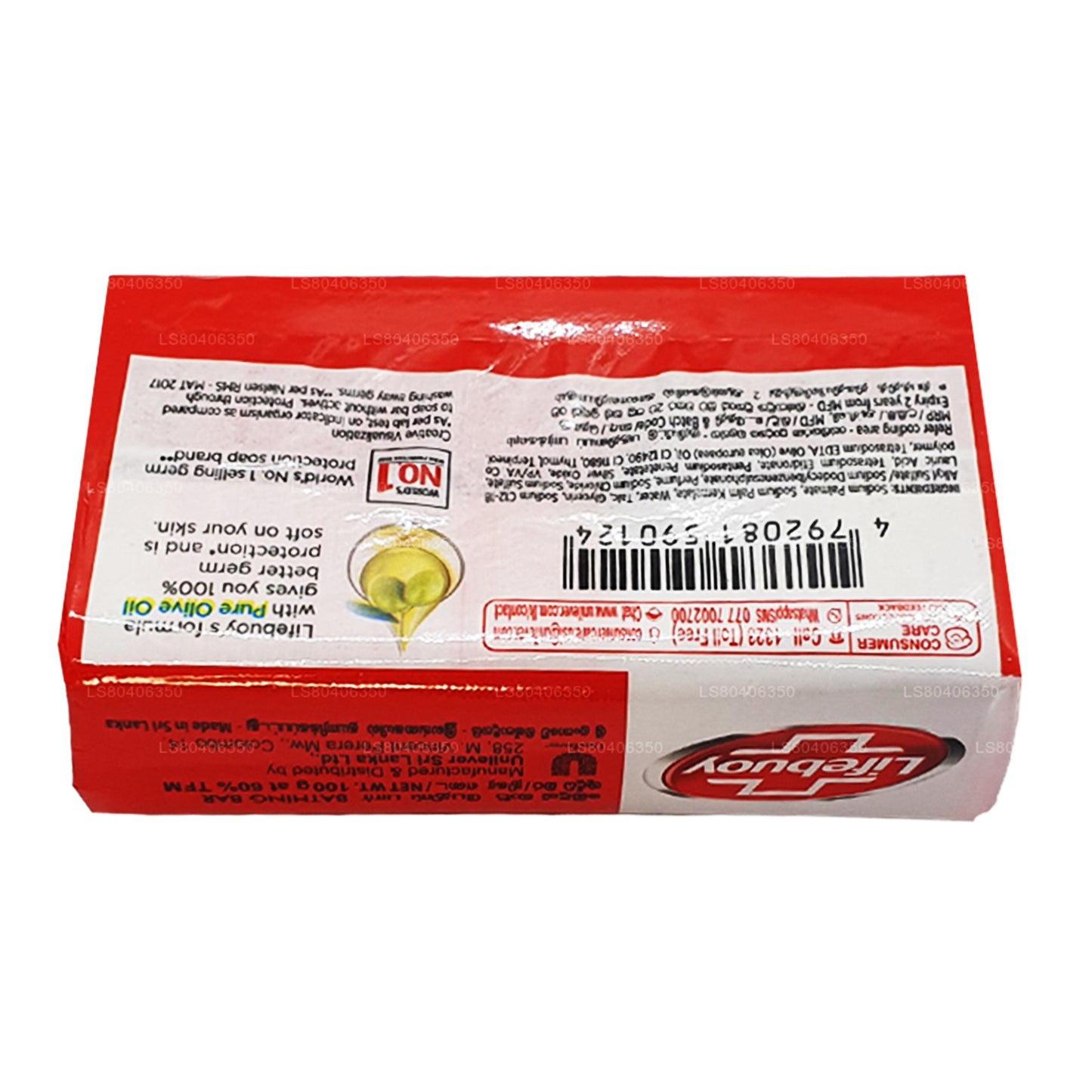 Jabón corporal Lifebuoy Total 10 con aceite de oliva puro (100 g)