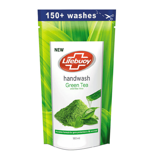Bolsa de recambio para jabón de manos Lifebuoy de té verde con aloe vera (180 ml)