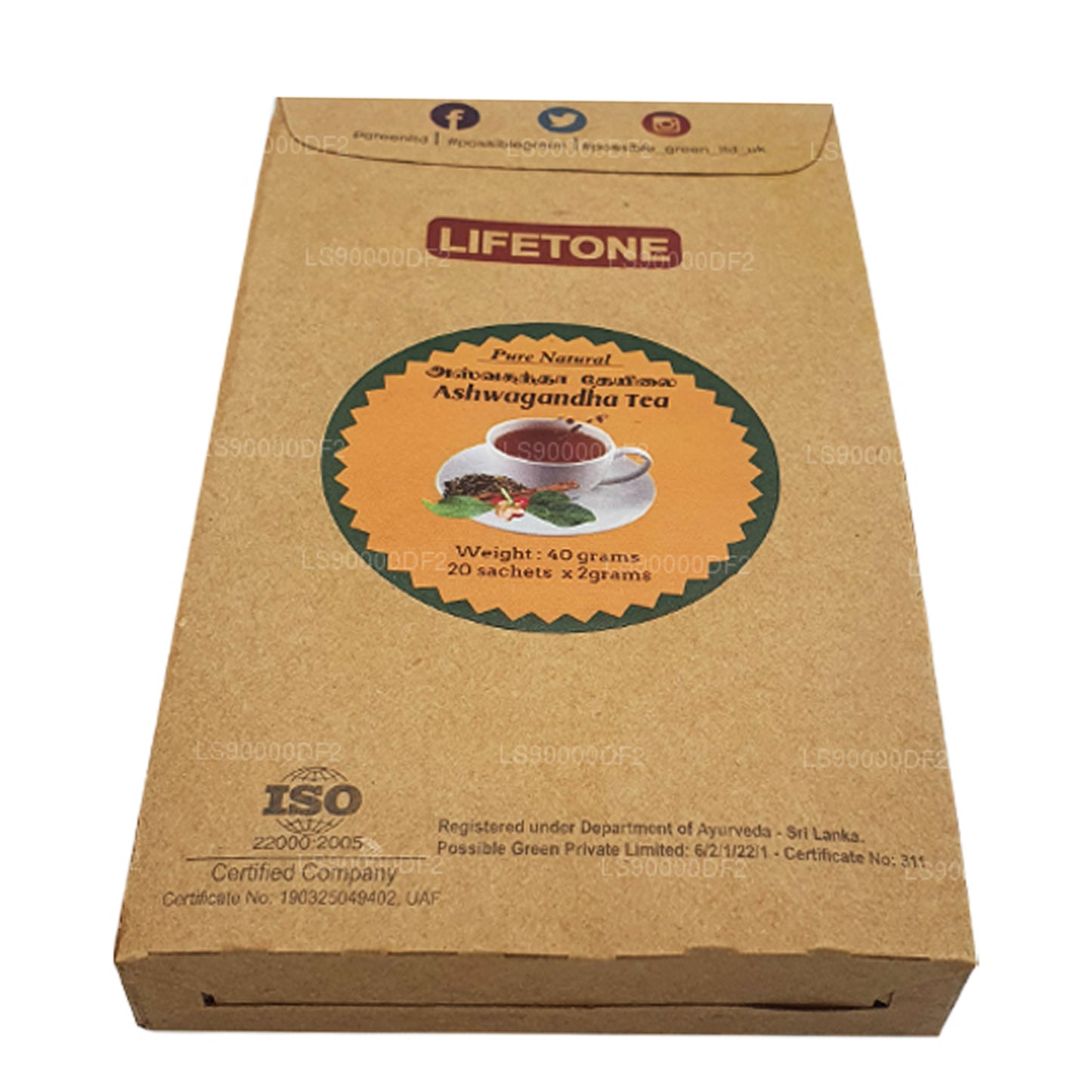 Té de ashwagandha Lifetone (40 g)