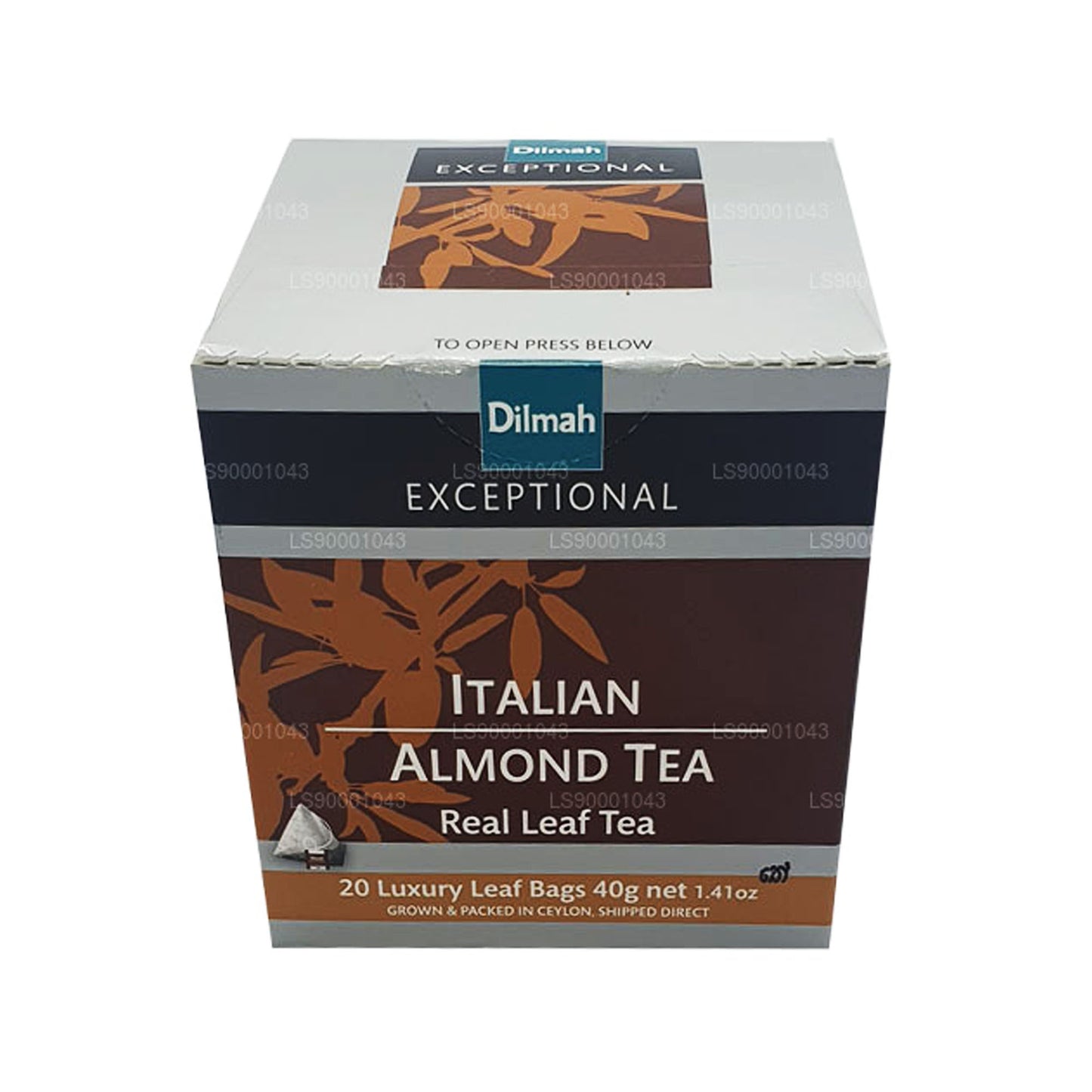 Té Dilmah Exceptional de hojas reales de almendras italianas (40 g), 20 bolsitas de té