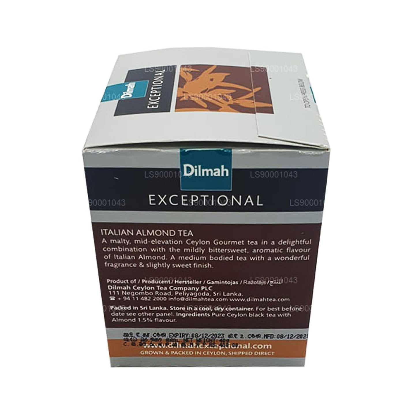 Té Dilmah Exceptional de hojas reales de almendras italianas (40 g), 20 bolsitas de té