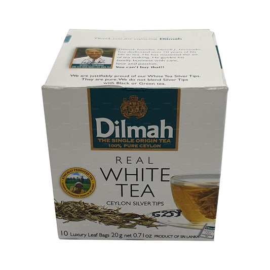 Dilmah Real White Tea Ceylon Silver Tips (20 g) 10 bolsitas de té