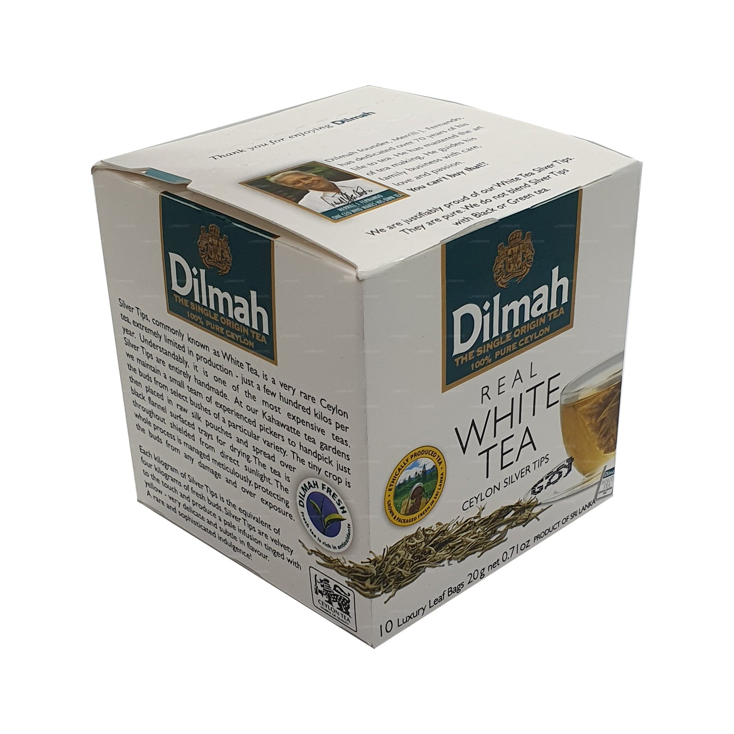 Dilmah Real White Tea Ceylon Silver Tips (20 g) 10 bolsitas de té