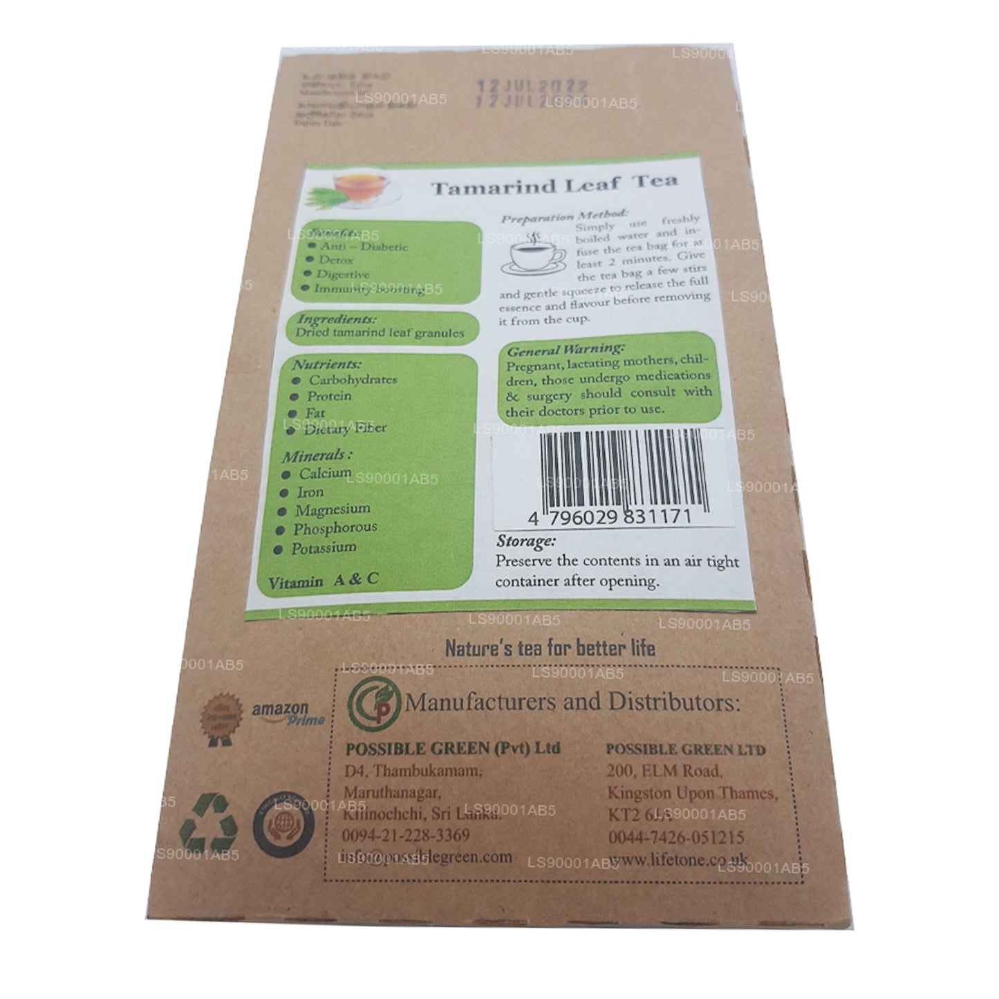 Té de hojas de tamarindo Lifetone (40 g)