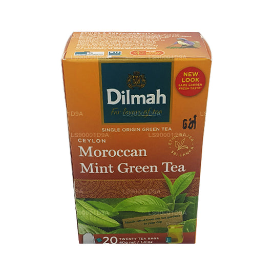 Té verde de menta marroquí Dilmah Ceilán (40 g) 20 bolsitas de té