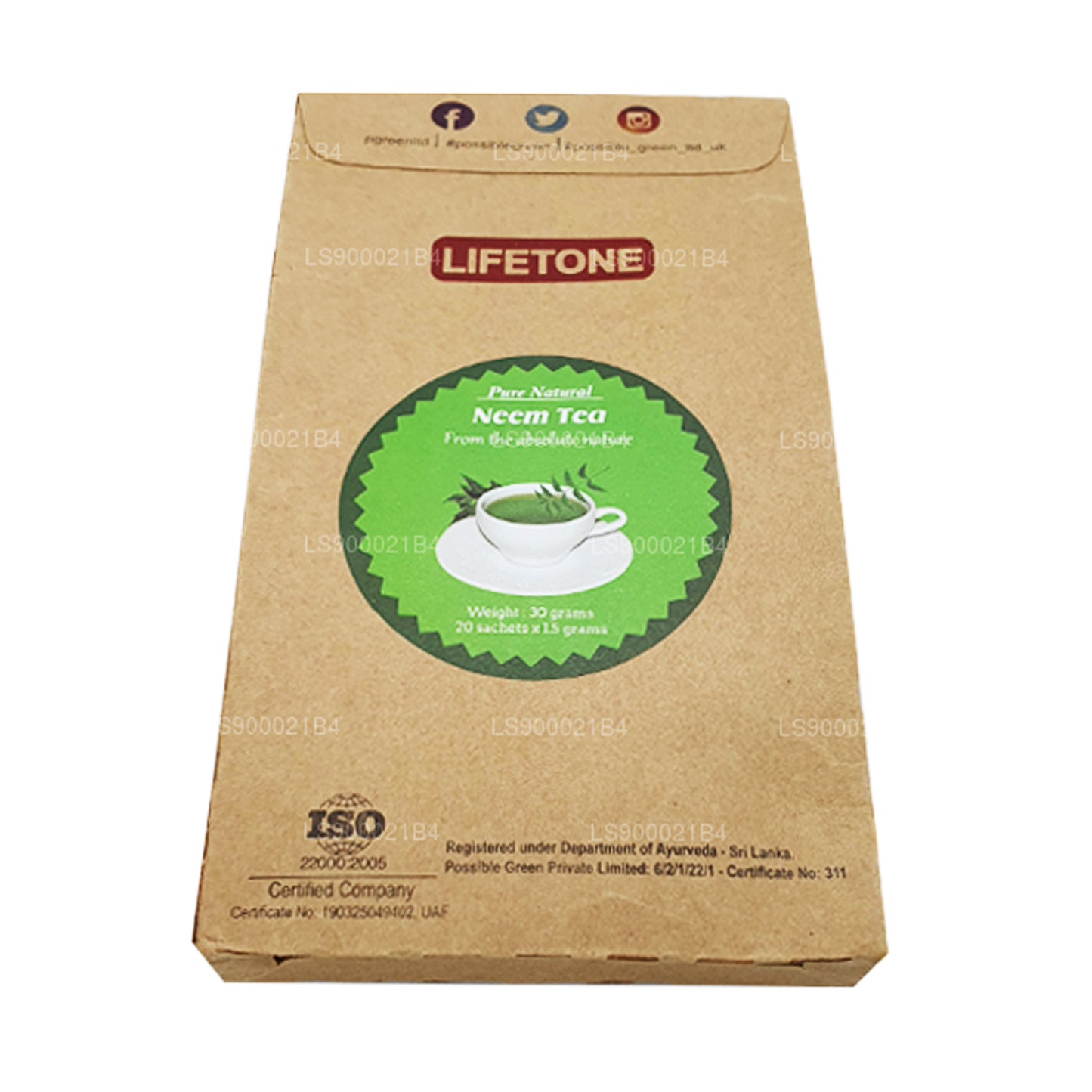 Té de hojas de neem Lifetone (30 g)