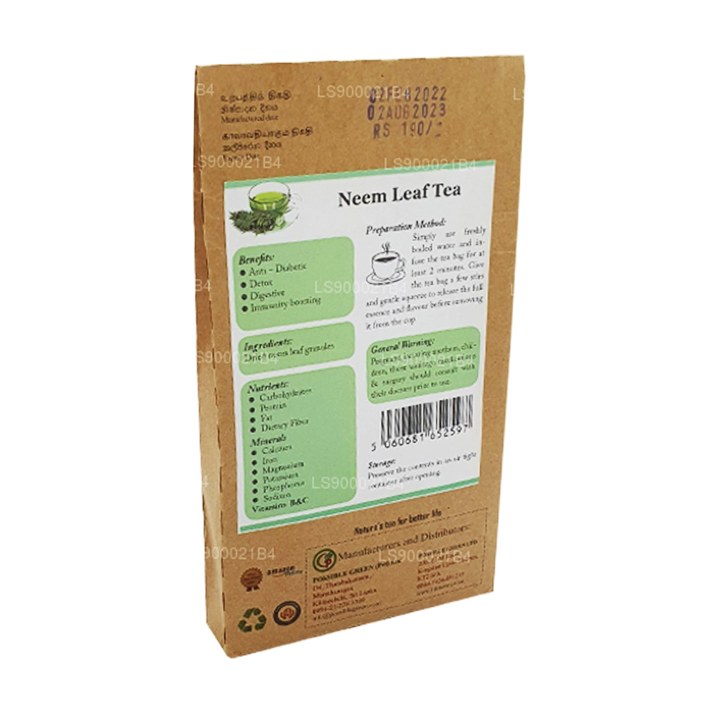 Té de hojas de neem Lifetone (30 g)