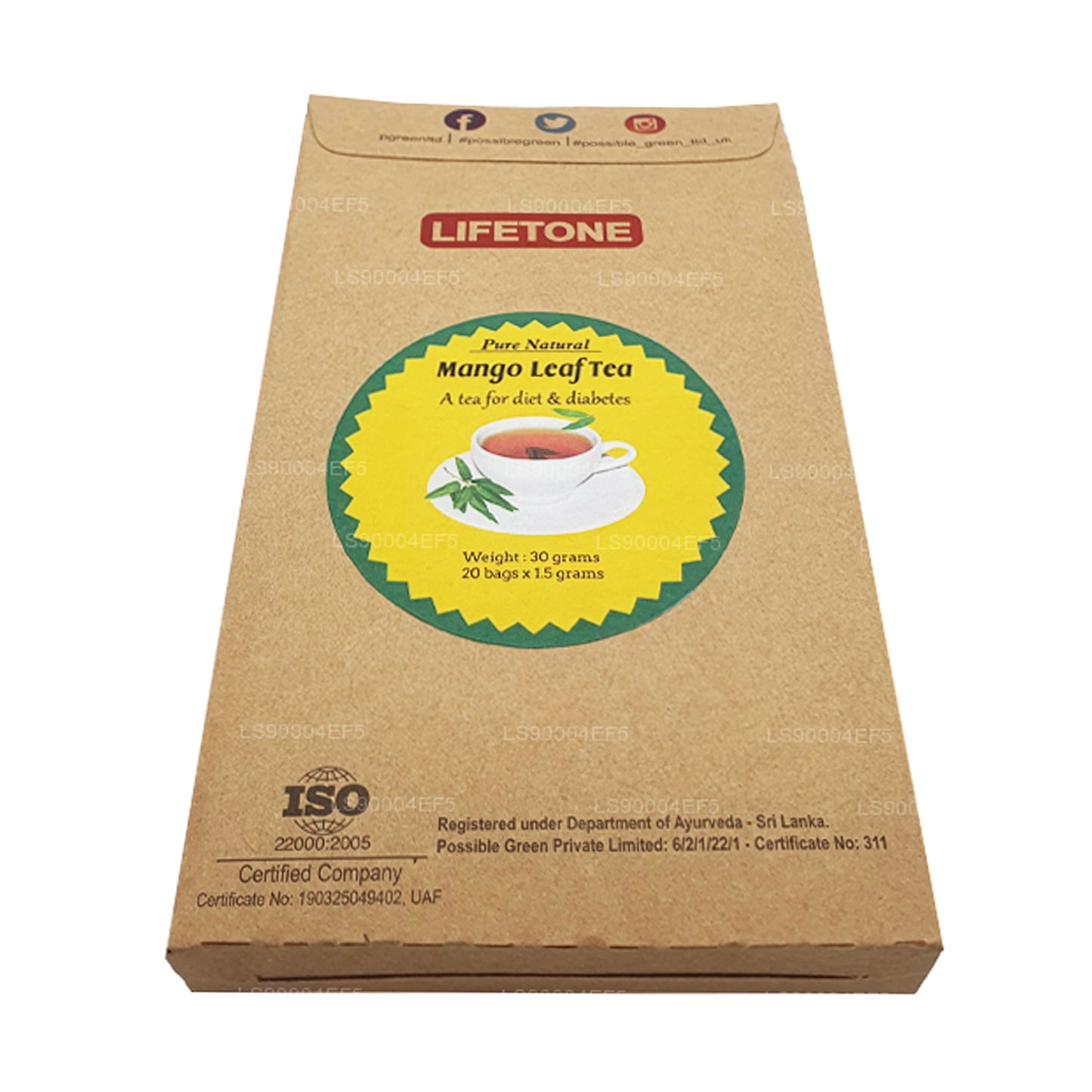 Té de hojas de mango Lifetone (40 g)