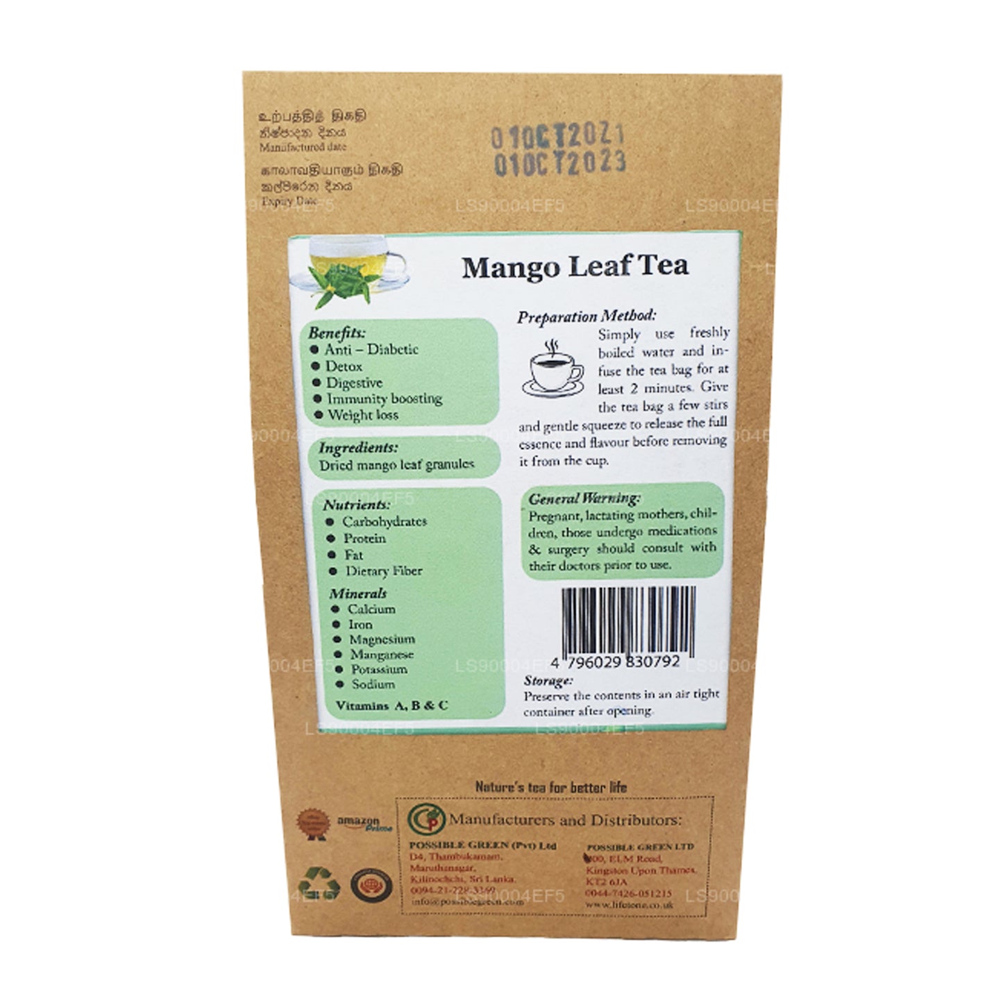 Té de hojas de mango Lifetone (40 g)