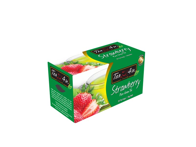 Té verde de fresa Tea4U (50 g) 25 bolsitas de té