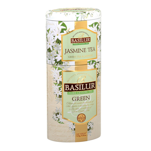 Bandeja para té de jazmín, verde, con frutas y flores de Basilur (125 g)