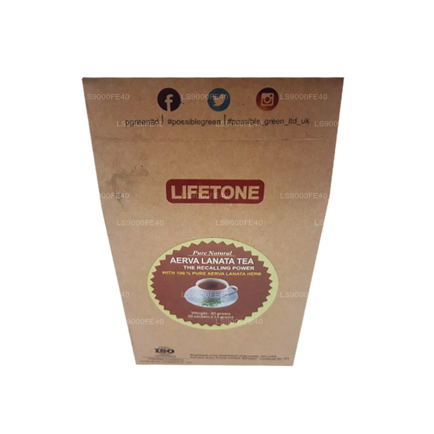 Serva Lanata Lifetone (Polpala, hierba nudosa de montaña) (30 g), 20 bolsas de té