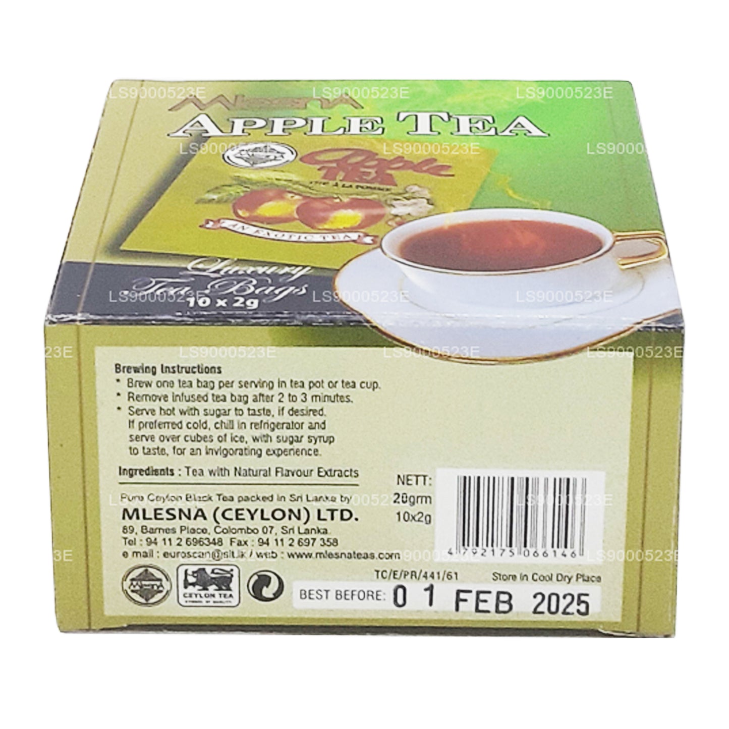 Té de manzana Mlesna (20 g) 10 bolsitas de té de lujo