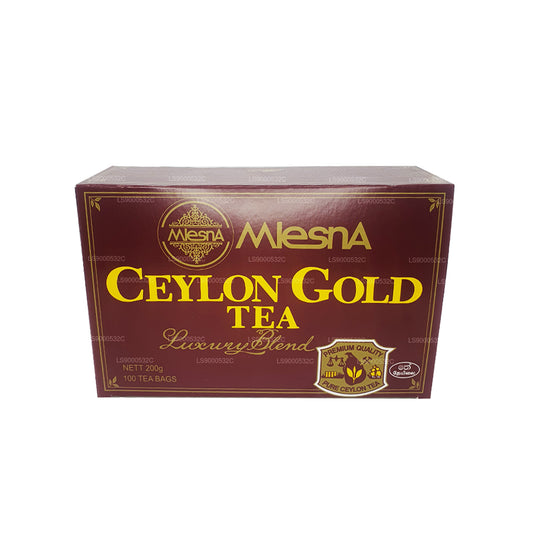 Cadena y etiqueta Mlesna Tea Ceylon Gold, 100 bolsitas de té (200 g)