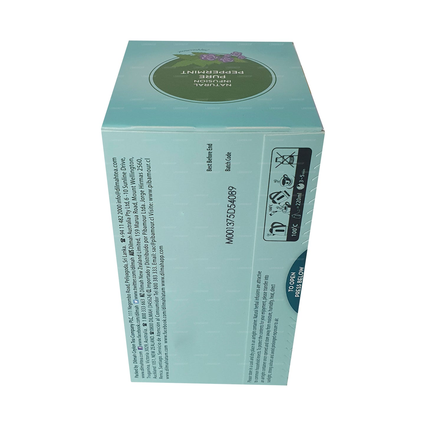 Menta pura Dilmah Natural Infusion (30 g), 20 bolsitas de té