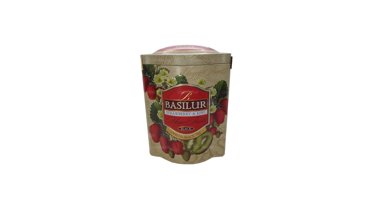 Carrito de lata Basilur con frutas mágicas de fresa y kiwi (100 g)