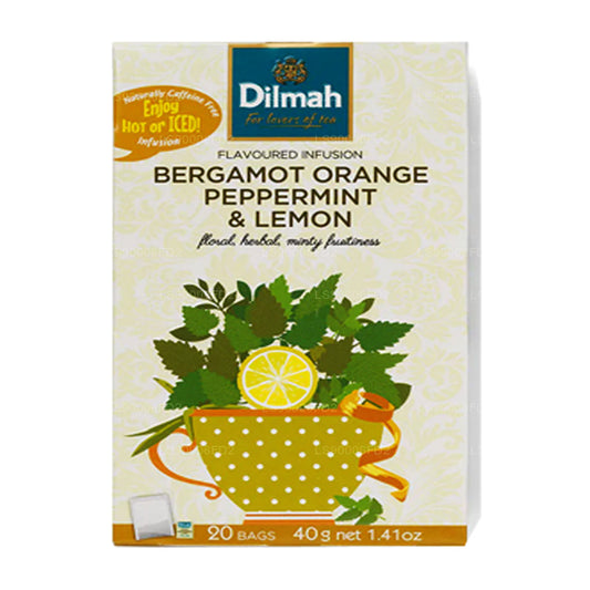 Infusión natural Dilmah de bergamota, naranja, menta y limón (20 bolsitas de té)