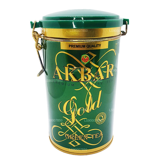 Té de hojas de té verde Akbar Gold (275 g) en lata