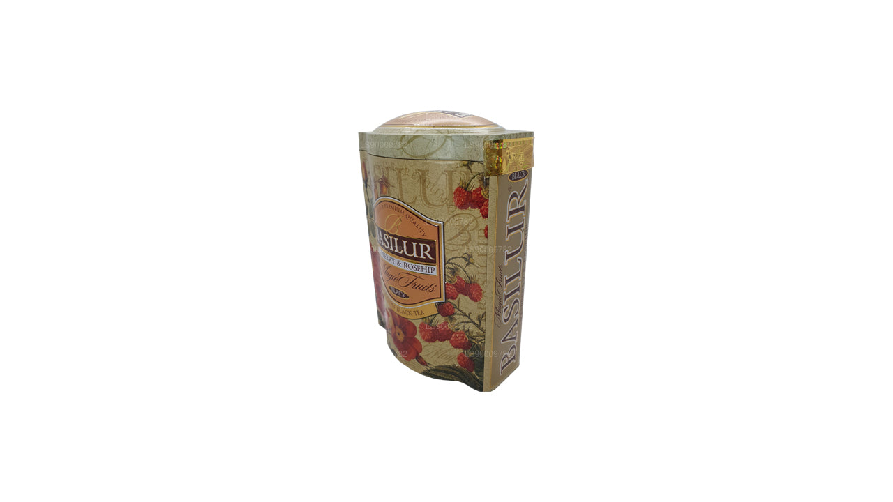 Caja de lata Basilur Magic Fruits de frambuesa y rosa mosqueta (100 g)