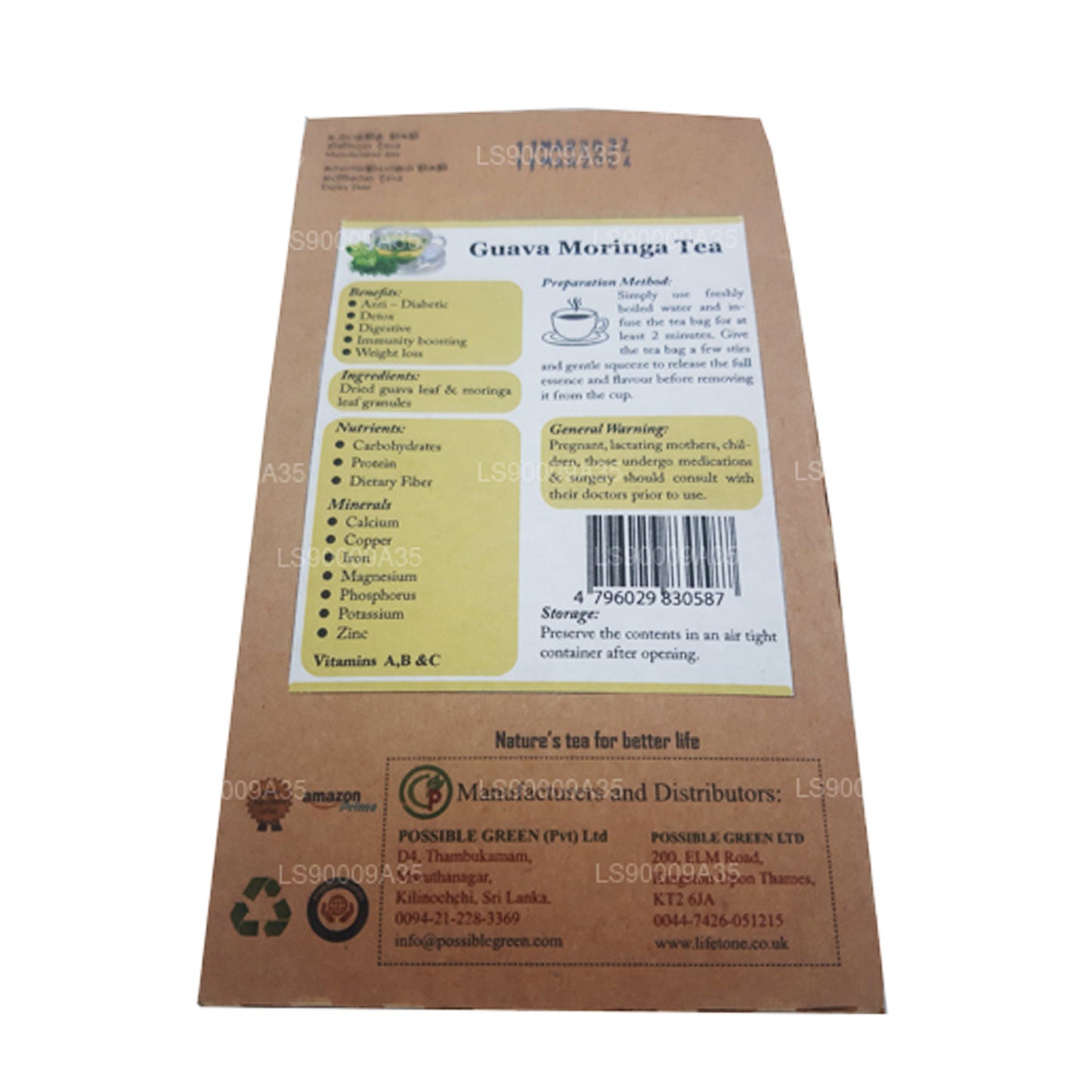 Té de moringa y guayaba Lifetone (30 g)