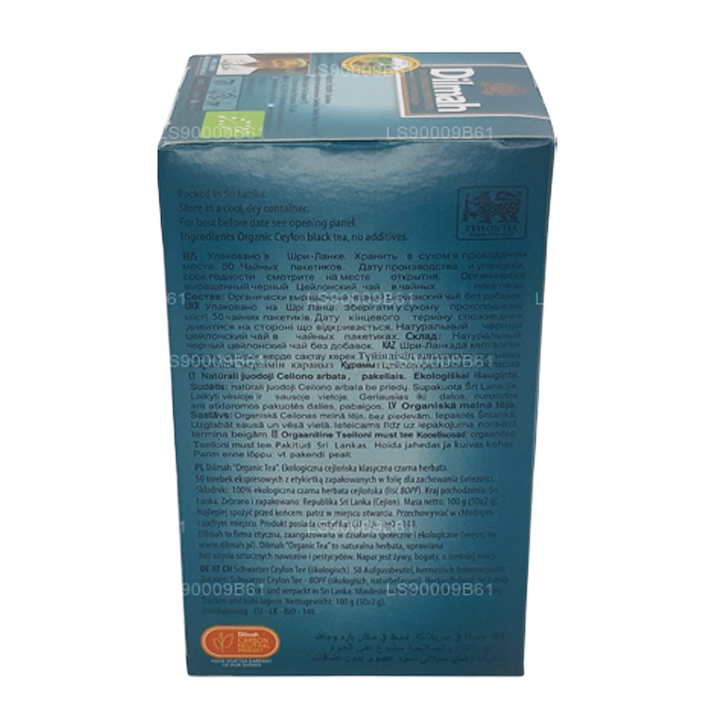 Té orgánico Dilmah (100 g) 50 bolsitas de té