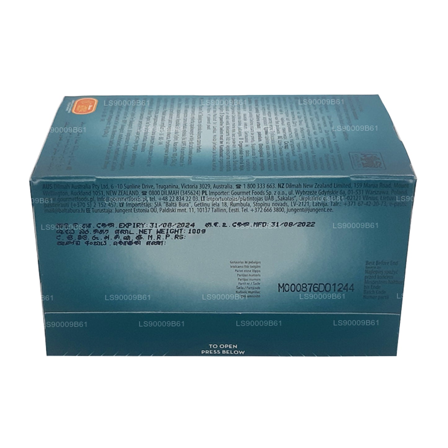 Té orgánico Dilmah (100 g) 50 bolsitas de té