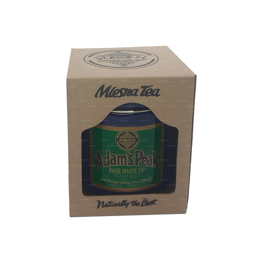 Mlesna Tea Adam's Peak, té de hojas FOP con punta blanca rara en caja de metal (100 g)