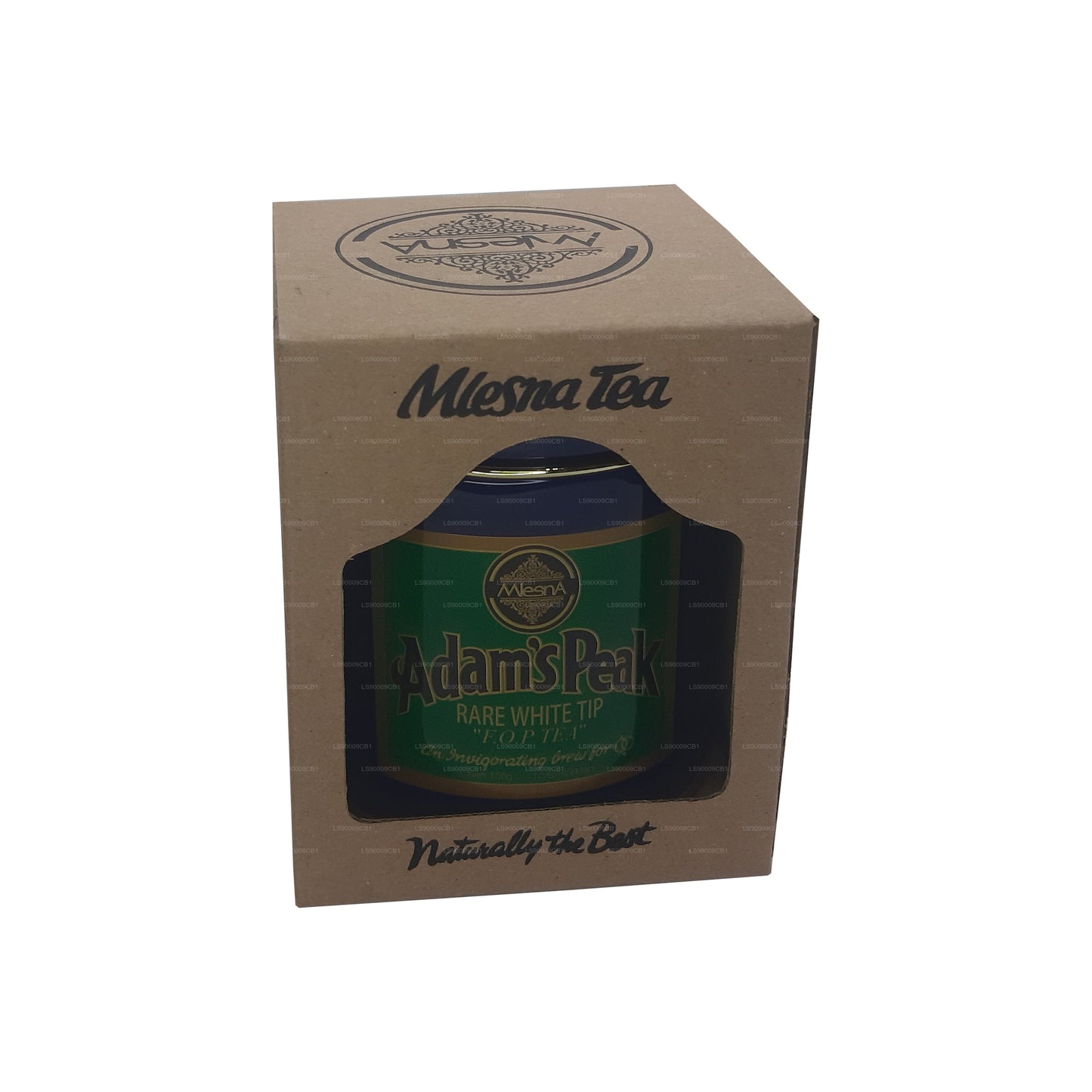 Mlesna Tea Adam's Peak, té de hojas FOP con punta blanca rara en caja de metal (100 g)