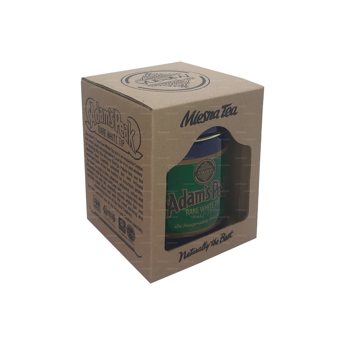 Mlesna Tea Adam's Peak, té de hojas FOP con punta blanca rara en caja de metal (100 g)