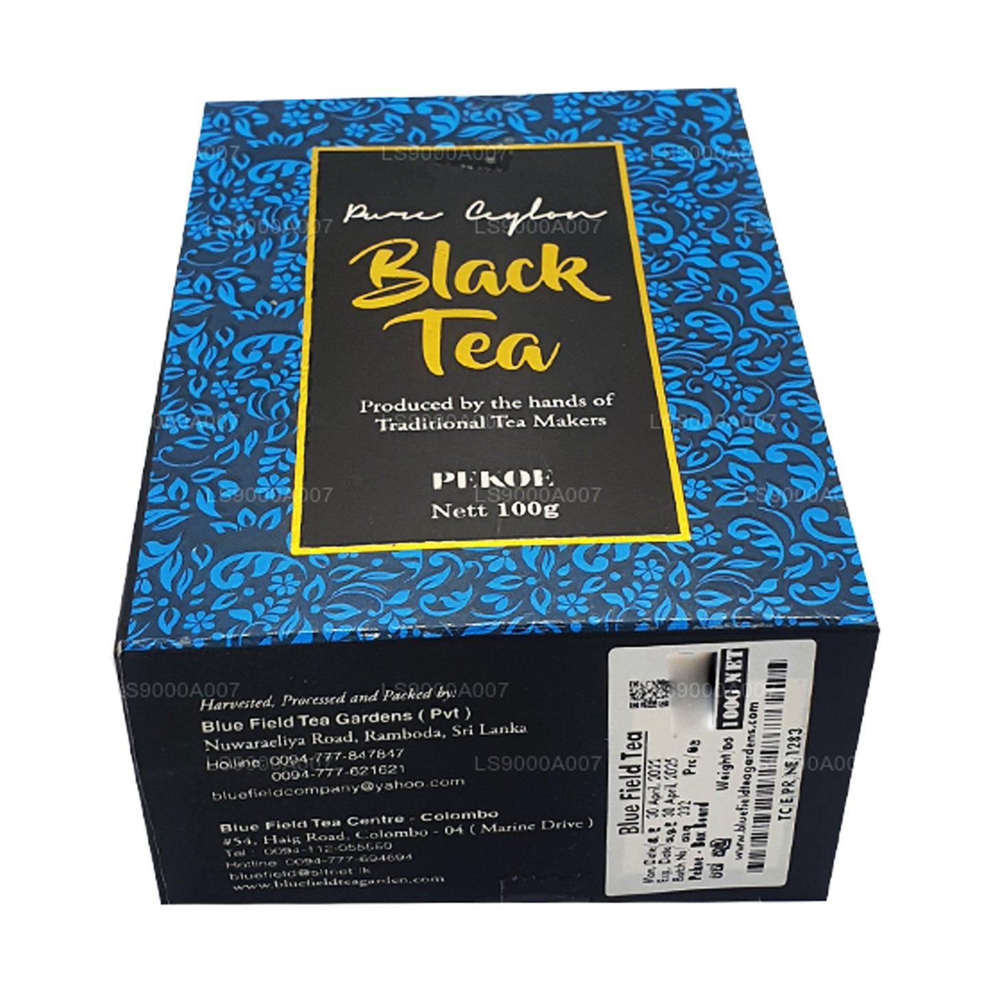 Té negro suelto Blue Field Pure Ceylon de grado PEKOE (100 g)