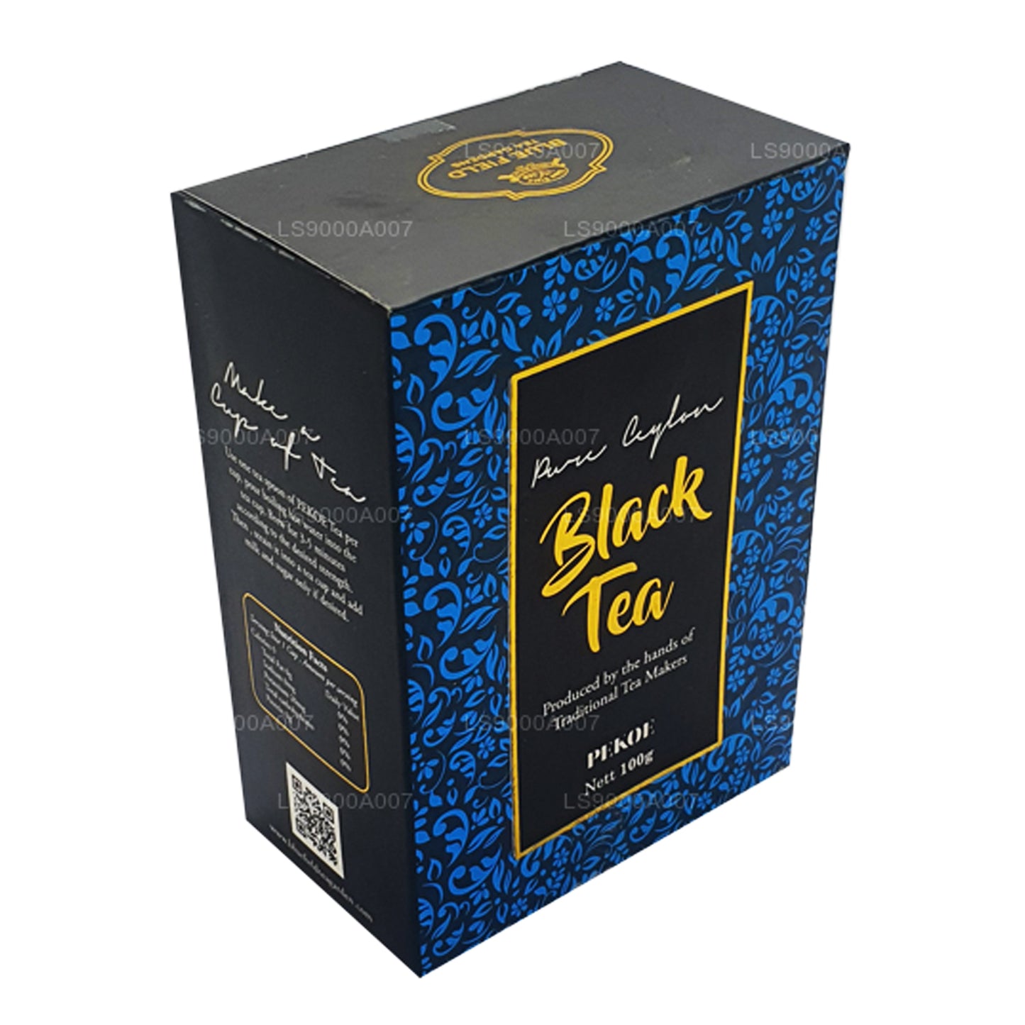 Té negro suelto Blue Field Pure Ceylon de grado PEKOE (100 g)