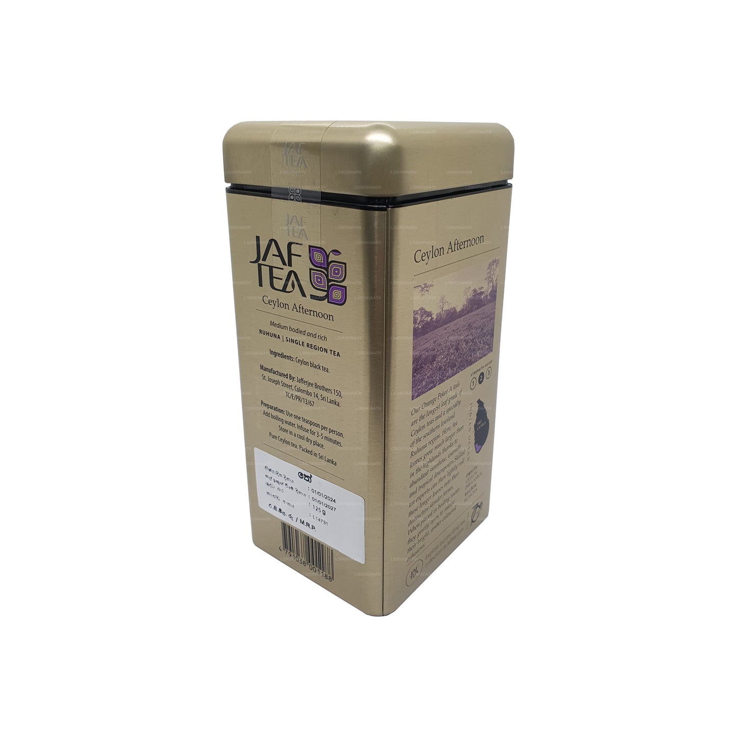 Carrito de tarde de Ceilán de la colección Classic Gold de Jaf Tea (125 g)