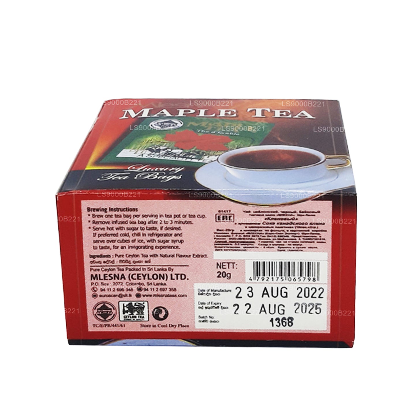 Té de arce Mlesna (20 g) 10 bolsitas de té de lujo